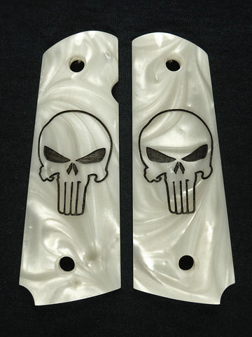Pearl Punisher Engraved 1911 Grips (Full Size)