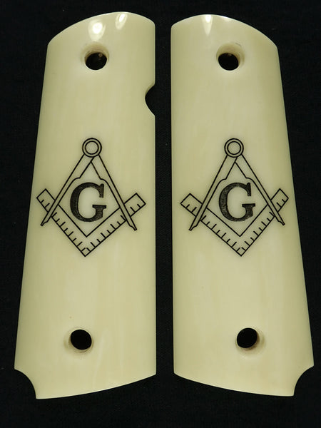 Ivory Masonic 1911 Grips (Full Size)