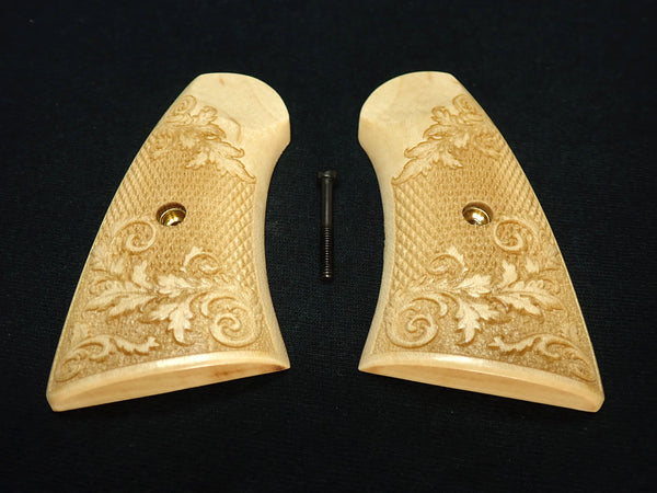 Maple Floral Checker Uberti Schofield Grips Checkered Engraved Textured