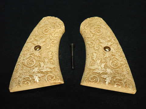 Maple Floral Scroll Uberti Schofield Grips Engraved Textured