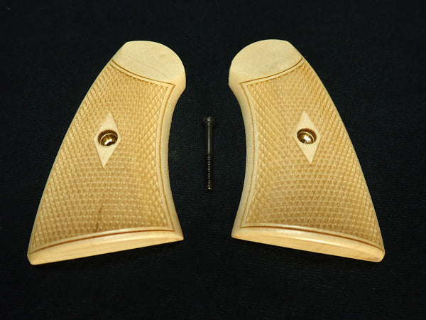 Maple Checker Uberti Schofield Grips Checkered Engraved Textured