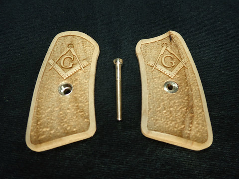 --Maple Masonic Ruger Sp101 Grip Inserts
