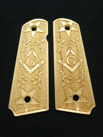 Maple Masonic 1911 Grips (Full Size)