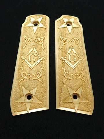 Maple Masonic Ruger Mark IV 22/45 Grips