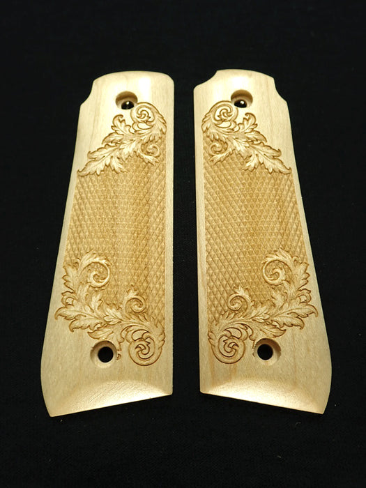 Maple Floral Checkered Ruger Mark IV 22/45 Grips X