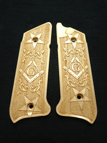 Maple Masonic Ruger Mark IV Grips