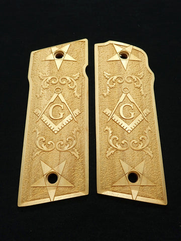 --Maple Masonic Coonan .357 Grips