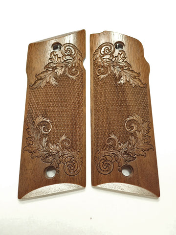 Walnut Floral Checker Coonan .357 Grips