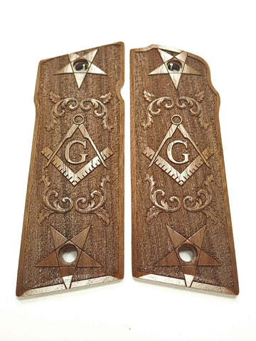--Walnut Masonic Coonan .357 Grips