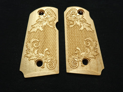 Maple Floral Checker Kimber Micro 9 Grips