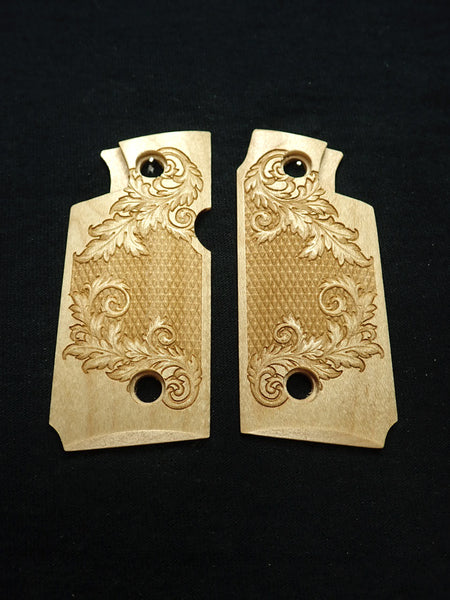 --Maple Floral Checker Springfield Armory 911 .380 Grips