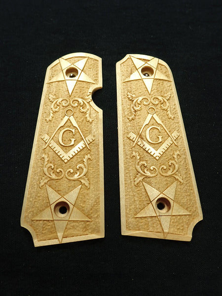 Maple Masonic Rock Island 380 1911 Grips