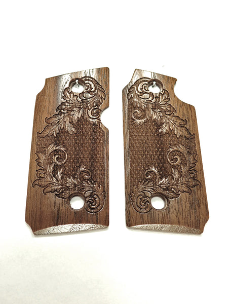 Walnut Floral Checkered Sig Sauer P238 Grips