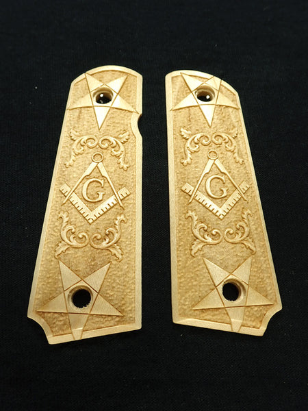 Maple Masonic Grips Compatible/Replacement for Browning 1911-22 1911-380 Grips