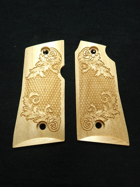 Maple Floral Checkered Colt Mustang Pocketlite Grips