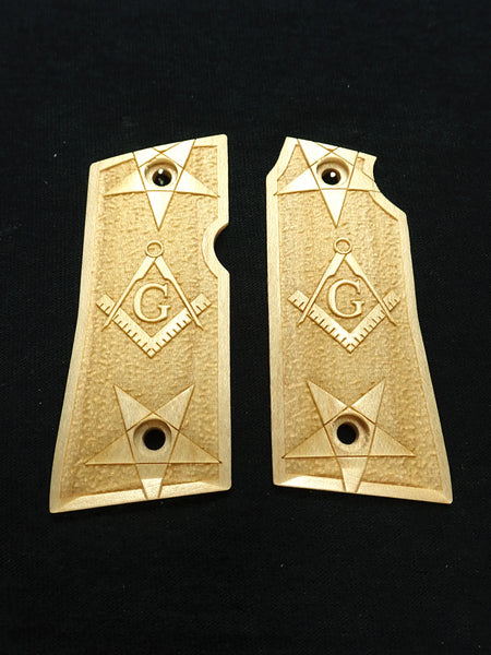 Maple Masonic Colt Mustang Pocketlite Grips