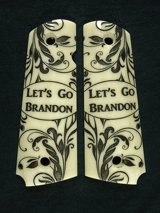 Ivory "Lets Go Brandon" 1911 Grips (Full Size)