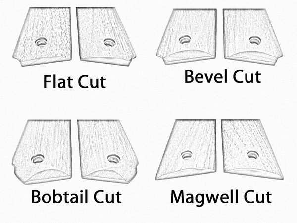 Walnut Floral Checkered 1911 Grips (Full Size)